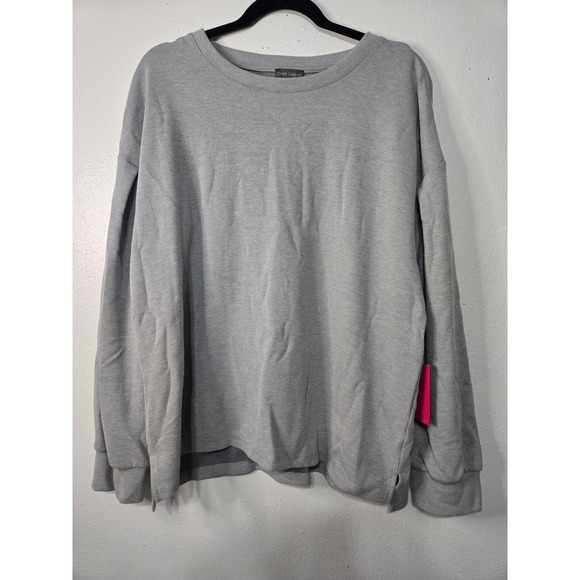 Vince Camuto Sweaters - Vince Camuto Gray‎ Ribbed Knit Pullover Sweatshirt Women XL Minimalist Classic